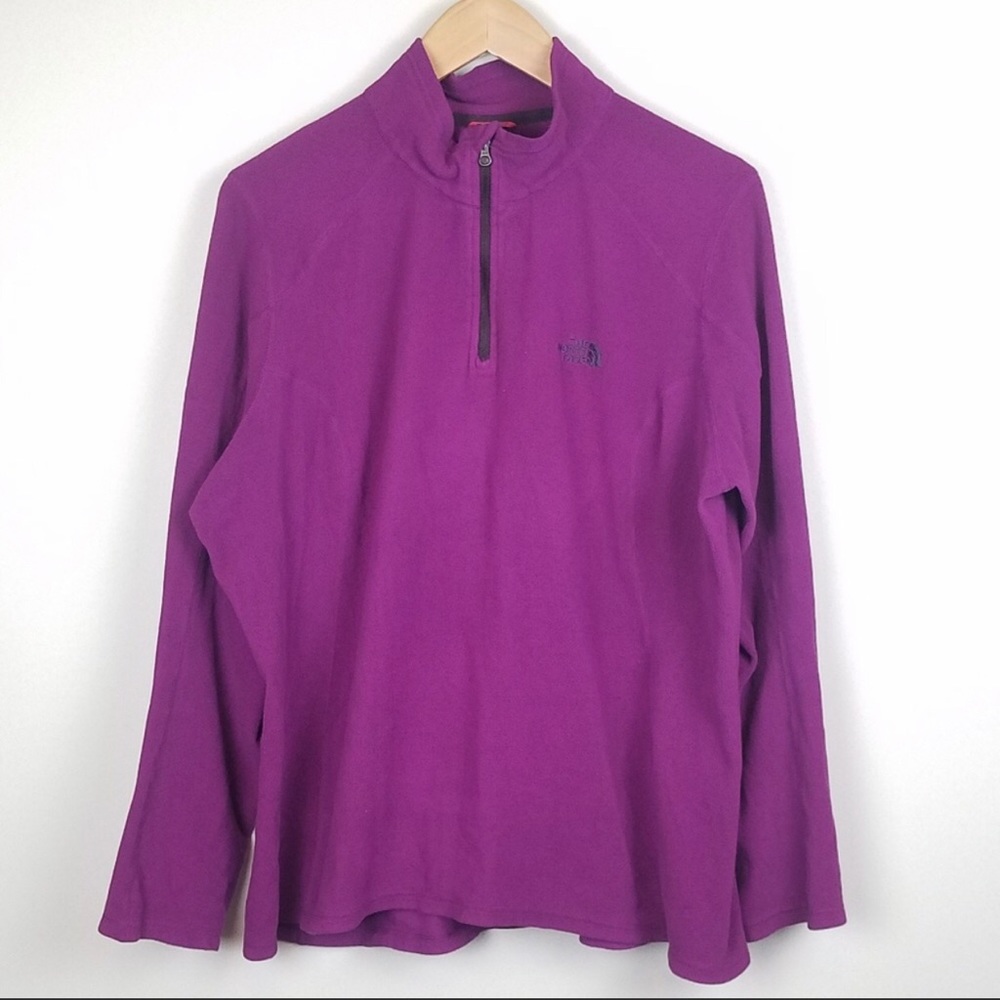 The North Face Purple Quarter Zip Pullover Size XL